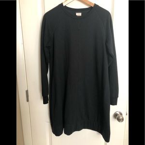 Black long sleeve sweatshirt dress